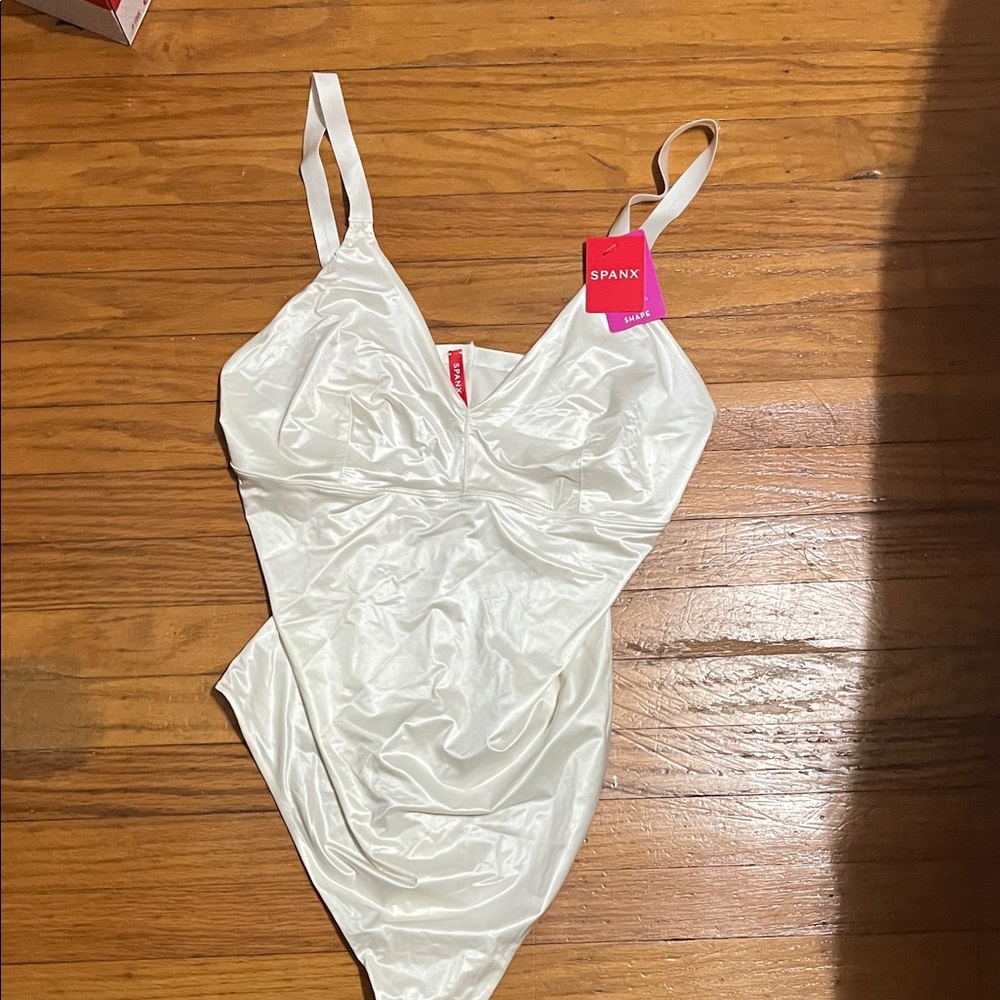 SPANX Cream Shapewear Bodysuit